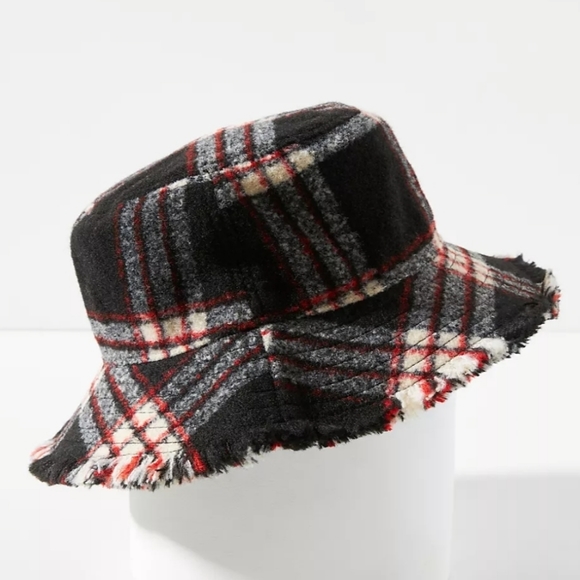 Anthropologie Plaid Flannel Bucket Hat